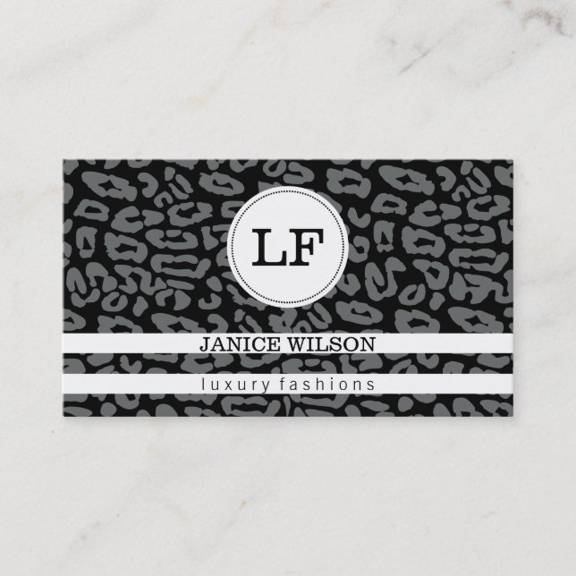 Carte De Visite Monogramme | Tectah Print (gris) (Devant)