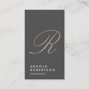 Carte de visite Monogramme tendance gris clair