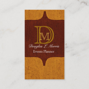 Carte De Visite Monogramme texturé à l'écran Vintage