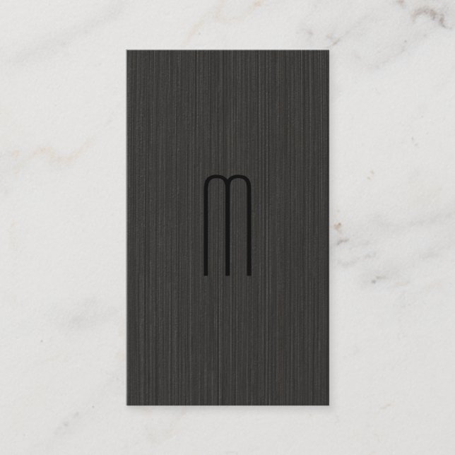 Carte De Visite Monogramme | Texture noire (Devant)