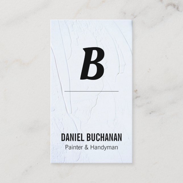 Carte De Visite Monogramme | Texture peinte | Peintre Handyman (Devant)