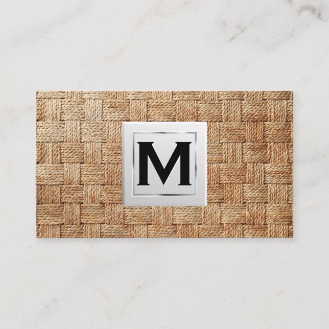 Carte De Visite Monogramme | Tissage (Devant)