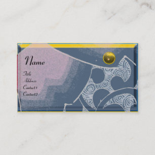 Carte De Visite MONOGRAMME TOPAZ, bleu noir jaune