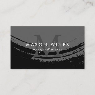 Carte De Visite Monogramme Verre de vin brossé artistique
