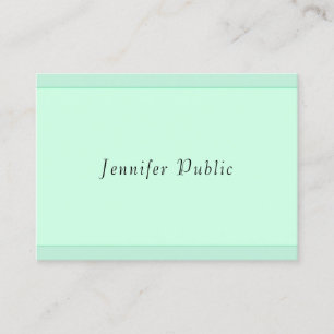 Carte De Visite Monogramme vert à la menthe moderne tendance et él