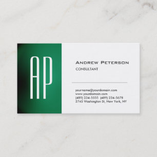 Carte de visite Monogramme vert clair