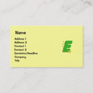 Carte De Visite monogramme vert d'E