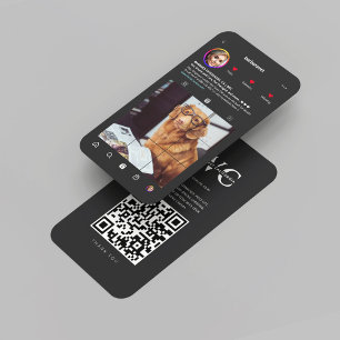 Carte De Visite Monogramme vétérinaire moderne Instagram
