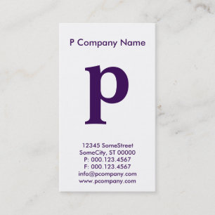Carte De Visite monogramme violet