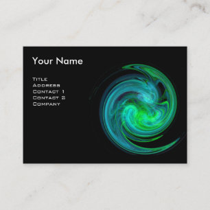Carte De Visite MONOGRAMME VORTEX CLAIR Vibrant noir bleu vert