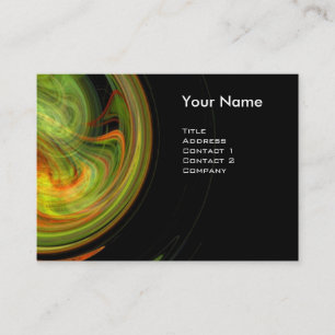 Carte De Visite MONOGRAMME VORTEX LUMINEUX Vibrant noir jaune vert