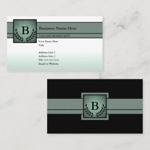 Carte De Visite monogrammed professionnel (vert olive)