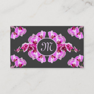 Carte De Visite Monographie de monogramme de fleurs d'orchidées fl