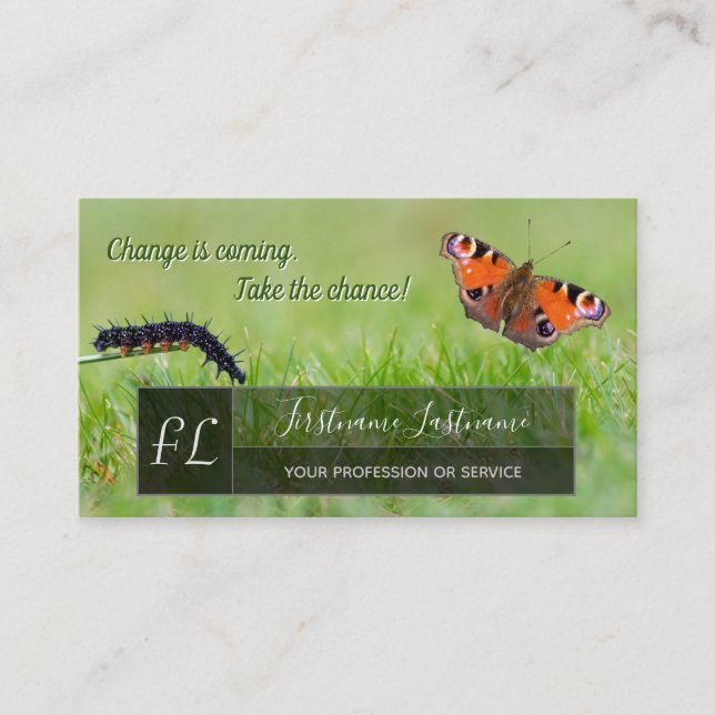 Carte De Visite Monographie de motivation du papillon Caterpillar (Devant)