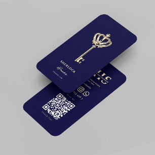 Carte De Visite Monographie immobilière moderne Monogramme Midnigh