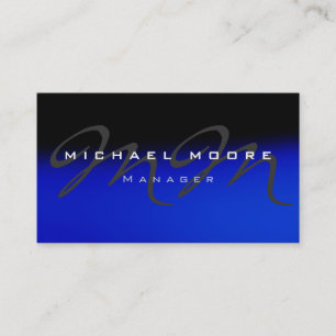 Carte de visite monographique gris bleu noir