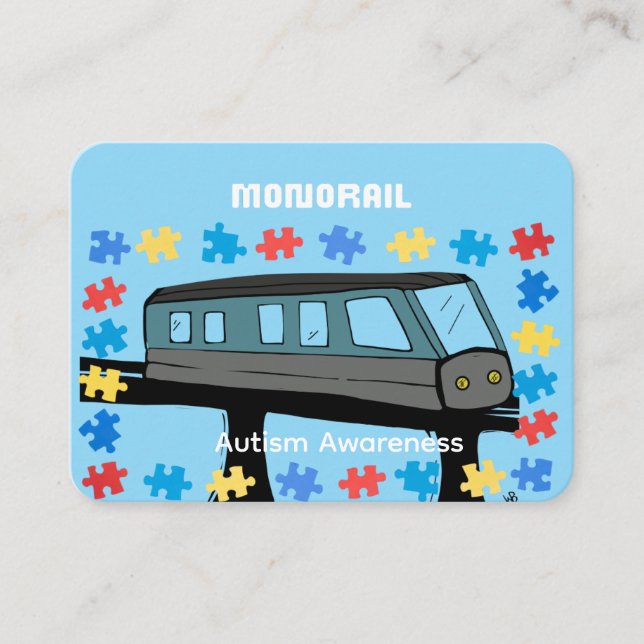 Carte De Visite Monorail train car coaster autism puzzle  (Devant)