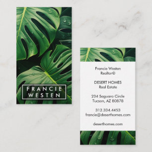 Carte De Visite Monstera Feuille unique photo Plantes botaniques