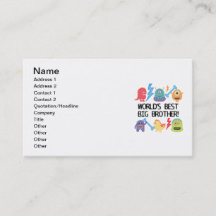 Carte De Visite Monsters World's Best Big Brother