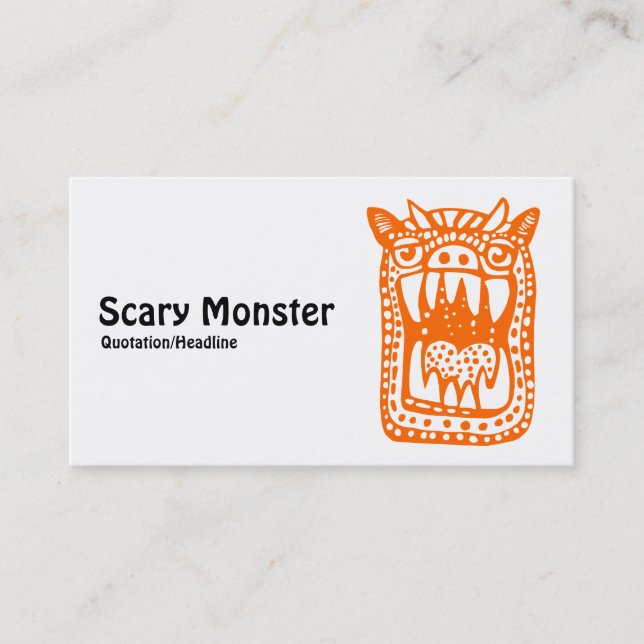 Carte De Visite Monstre d'horreur - Orange (Devant)