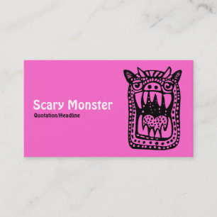 Carte De Visite Monstre d'horreur - Rose avant gris arrière