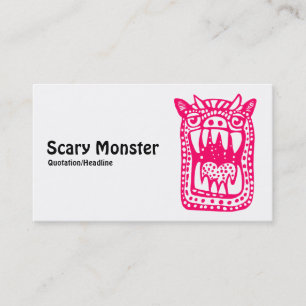 Carte De Visite Monstre d'horreur - Rouge néon