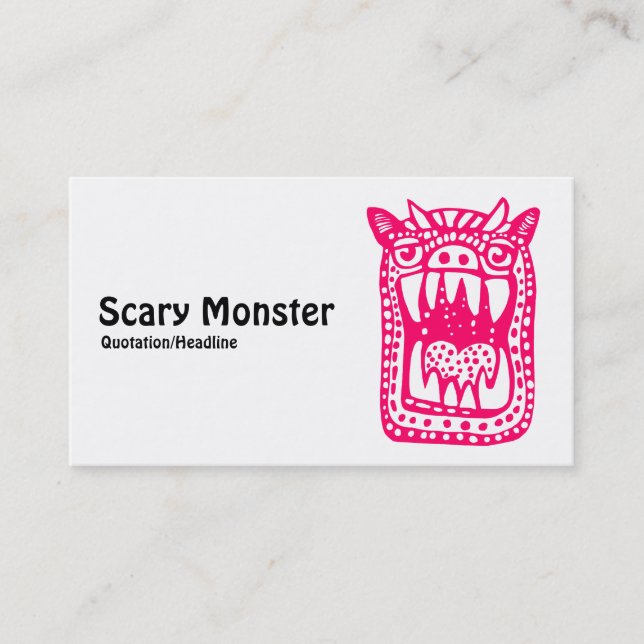 Carte De Visite Monstre d'horreur - Rouge néon (Devant)