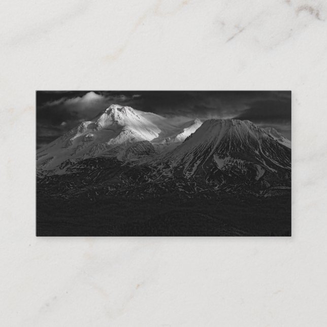 CARTE DE VISITE MONT SHASTA EN NOIR ET BLANC (Devant)