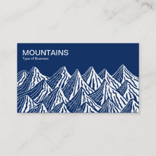 Carte De Visite Montagnes - Blanc et Dk Blue 00255e