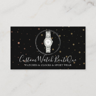 Carte De Visite Montre Unique Accessoires Noirs