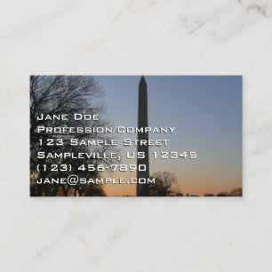 Carte De Visite Monument Washington au coucher du soleil à DC