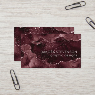 Carte De Visite Moody Agate   Vin Bordeaux Sangria Merlot Maroon