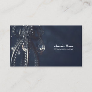 Carte De Visite Moody Blue Crystal Glam Élégant romantique chic