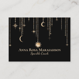 Carte De Visite *~* Moon Cosmars Stars Gold Sparkle Parties scinti
