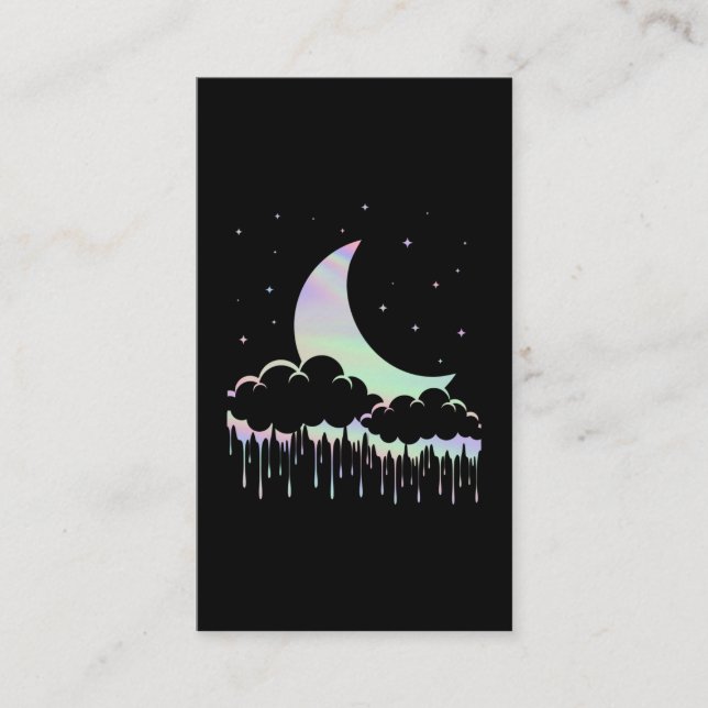 Carte De Visite Moon Kawaii Pastel Goth Aesthetic (Devant)