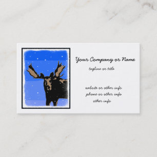 Carte De Visite Moose en hiver - Art original de la faune