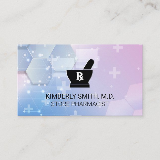 Carte De Visite Mortar Pestle Logo | Pharmacist | Health Medicine (Devant)