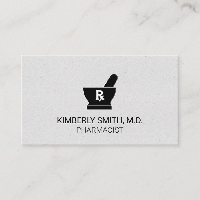 Carte De Visite Mortier et pilon | Pharmacien | Médecine (Devant)