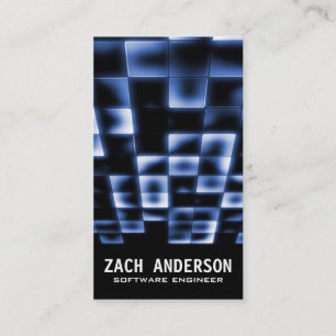 Carte De Visite Mosaïque carrée rougeoyante - bleu