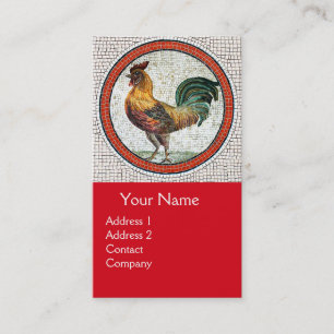 CARTE DE VISITE MOSAÏQUES ROMAINES ANTIQUE / MONOGRAMME ROOSTER, R