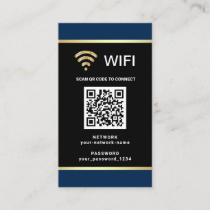 Carte De Visite Mot de passe réseau Wifi de code QR personnalisé m