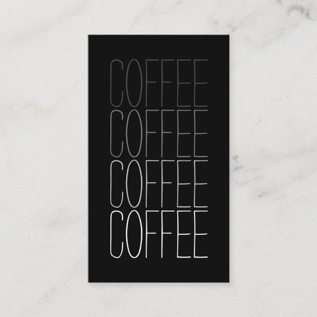 Carte De Visite Mot minimal dégradant foncé Vertical Café Loyauté (Devant)