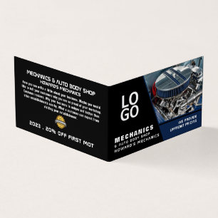 Carte De Visite Moteur, Auto Mécanique & Réparations, détails