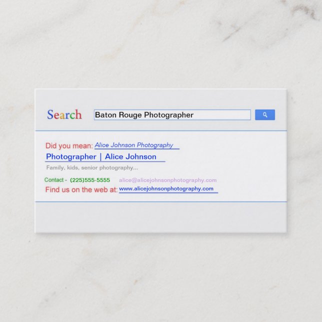 Carte De Visite Moteur de recherche (Devant)