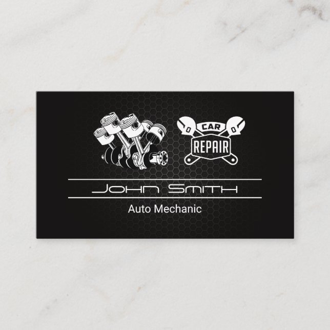 Carte De Visite Moteur de voiture Piston | Réparation de voiture | (Devant)