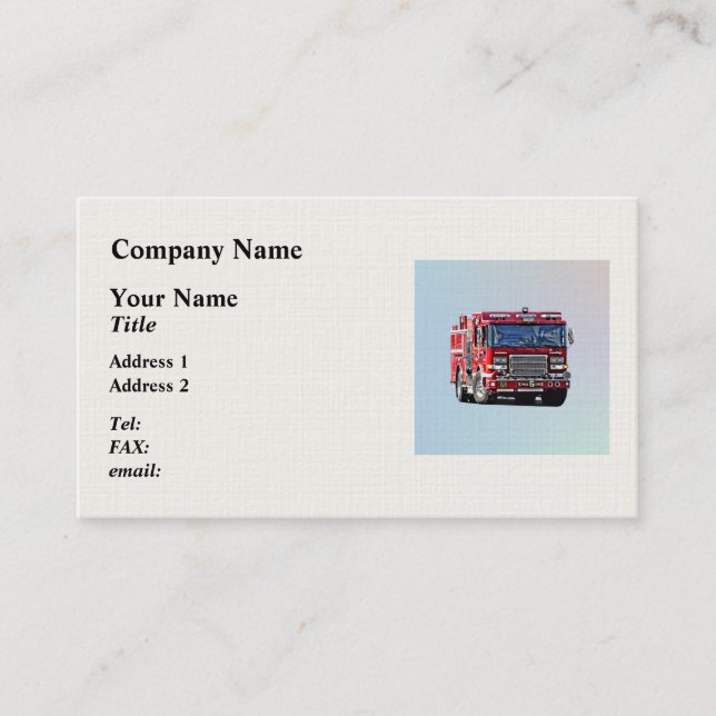 Carte De Visite Moteur d'incendie tournant à l'angle (Devant)