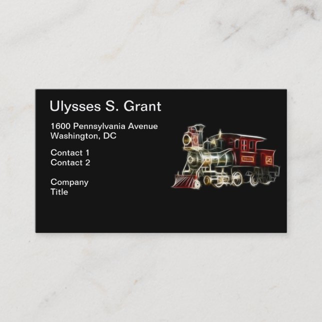 Carte De Visite Moteur locomotif de train de vapeur (Devant)