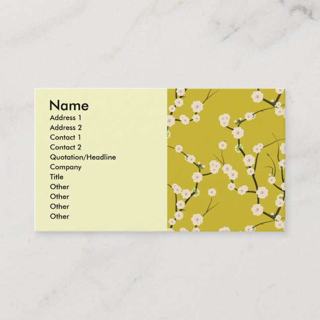 Carte De Visite motif51, Nom, Adresse 1, Adresse 2, Contact ... (Devant)