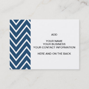 Carte De Visite Motif 2 de Chevron de bleu marine et de blanc