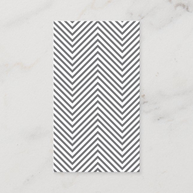 Carte De Visite Motif à la mode et hanche gris/blanc Chevron (Devant)